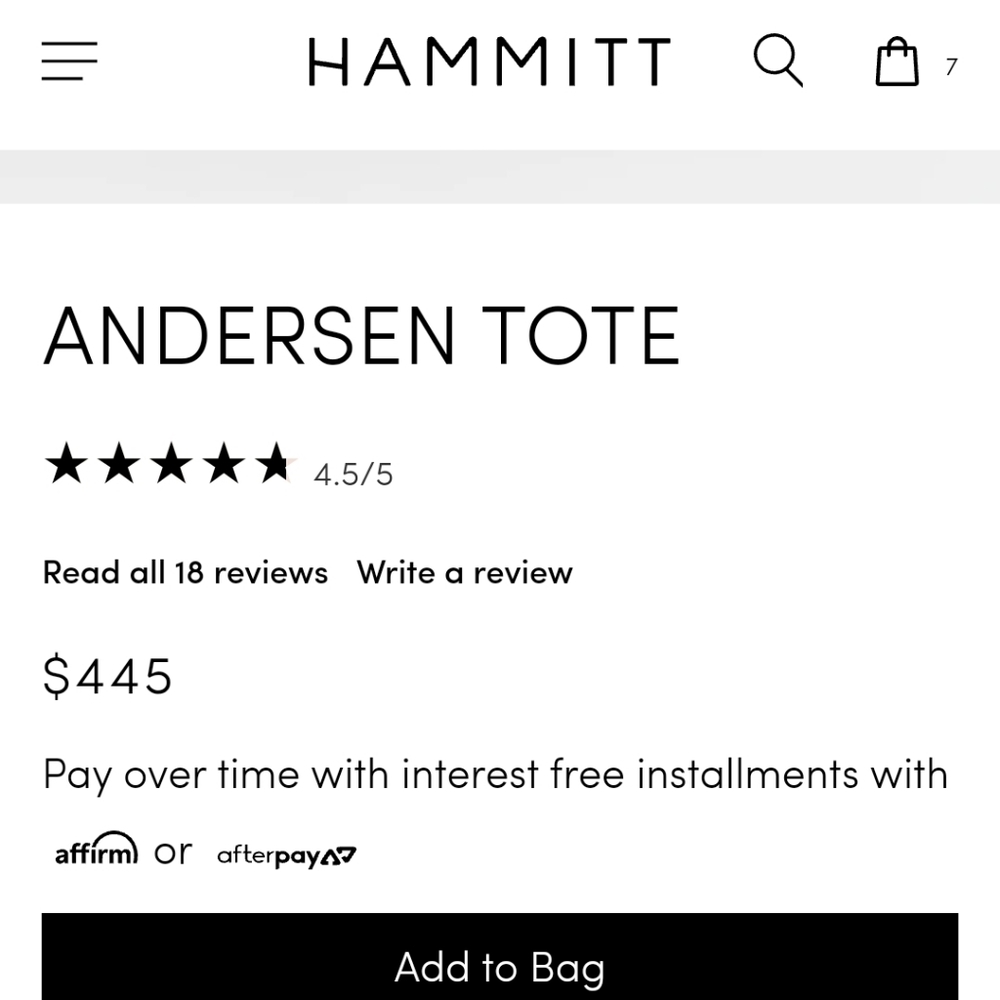 NWT, HAMMITT ANDERSON LARGE TOTE IN BLACK CROCODILE & GUNMETAL HARDWARE - Picture 7 of 16